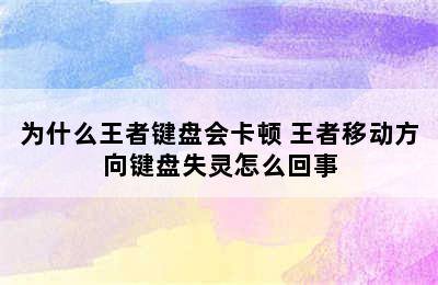 为什么王者键盘会卡顿 王者移动方向键盘失灵怎么回事